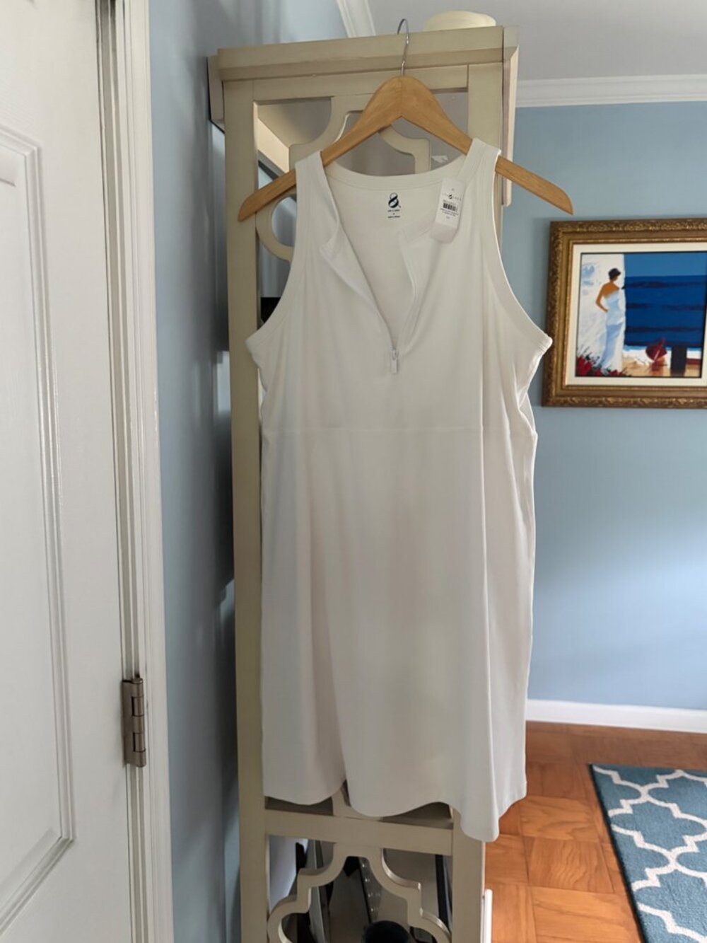 Lou & Grey Sleeveless Zip-Front Golf & Tennis Dress – White